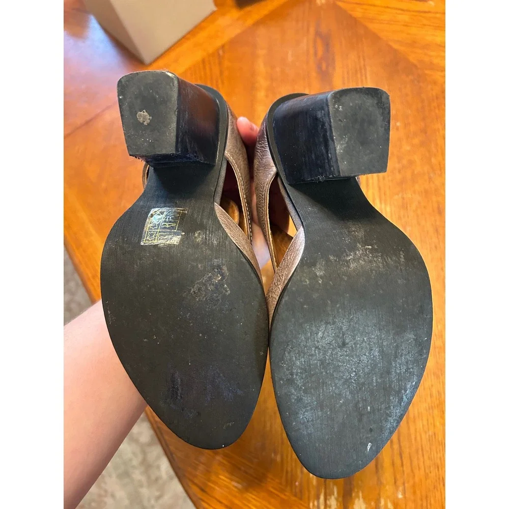 Free People x Jeffrey Campbell deep‎ v ankle leather heeled booties Sz 6 gray